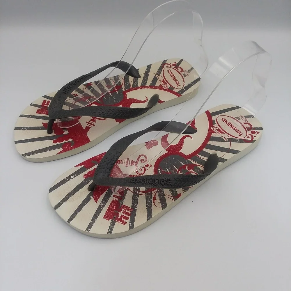 Havaianas Flip Flops Graphic‎ Print Thong Sandals Beach Pool Slides US9 EUR41/42